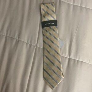 NWT Michael Kors Yellow and Blue Striped Tie